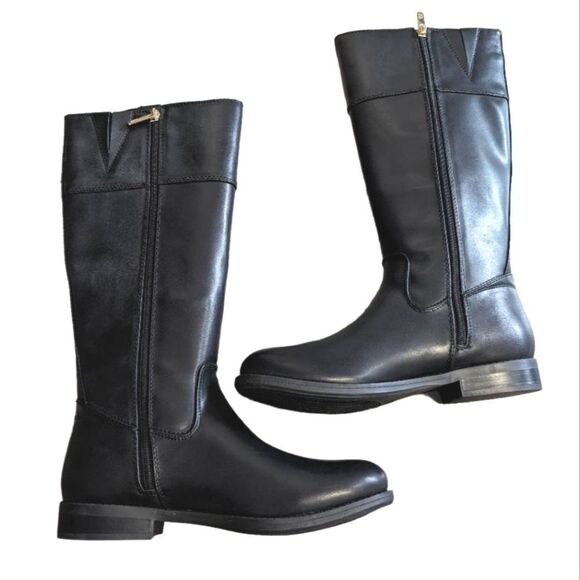 Tommy Hilfiger Shano black vegan leather tall riding boots women's 7.5 - Picture 6 of 9